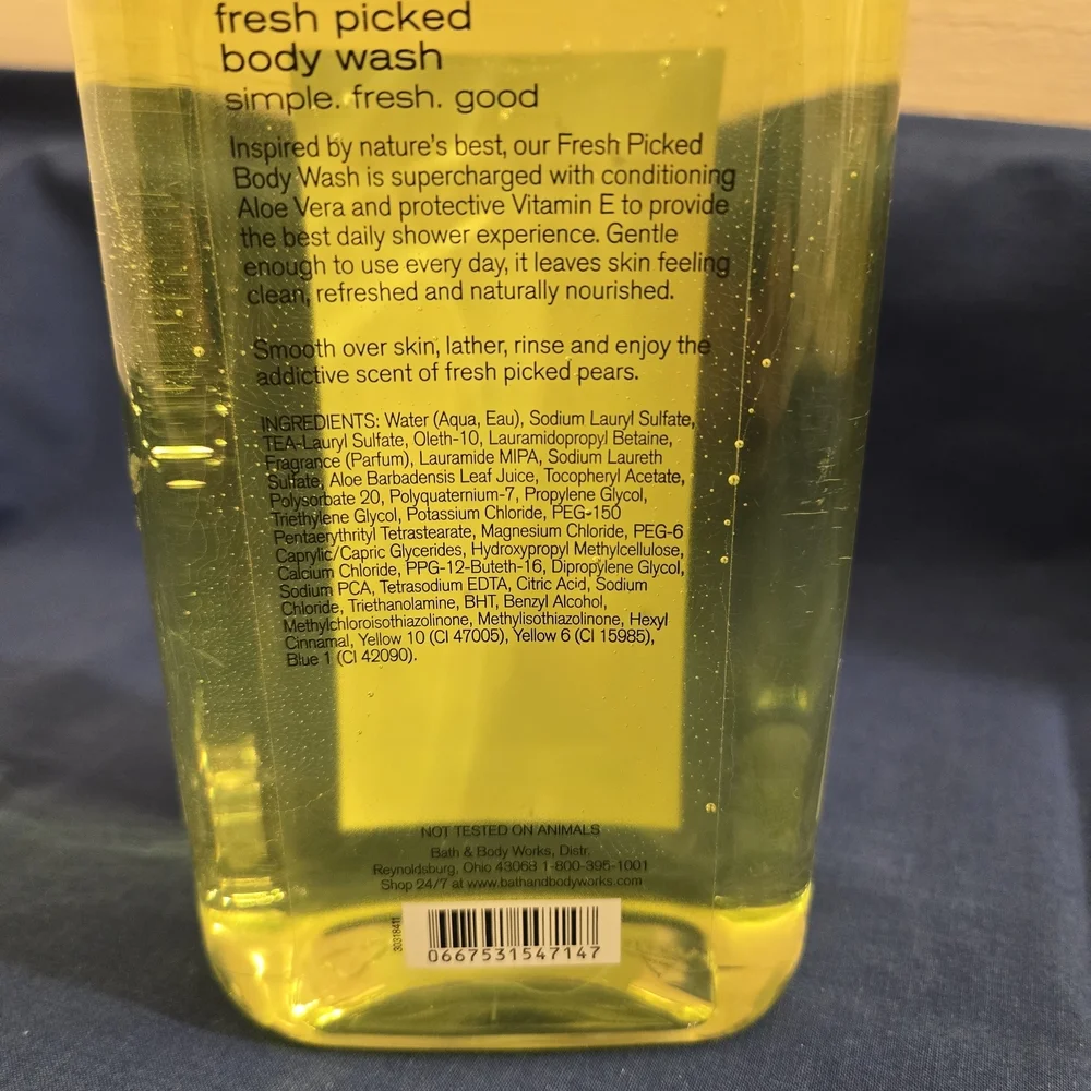 New Bath & Body Works Fresh Picked Pears Body Wash 16 Oz